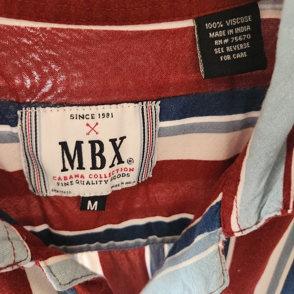 Mens Stripe Short Sleeve Button Up Shirt (Size M) - Picture 4 of 12